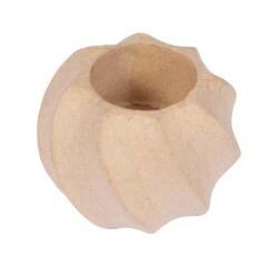 Bougeoir rond torsadé 7x7x6 cm - Kraft