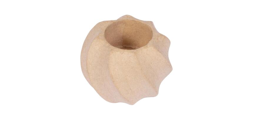 Bougeoir rond torsadé 7x7x6 cm - Kraft