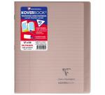 Cahier piqué Koverbook 17x22cm 96 pages ligné + marge couverture polypropylène transparent - Assortis