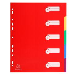 Intercalaires polypropylène opaque semi rigide 5 positions - A4 maxi