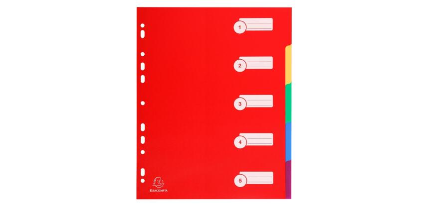 Intercalaires polypropylène opaque semi rigide 5 positions - A4 maxi