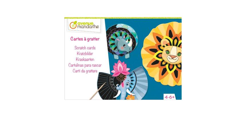 Boîte créative, Mandala animaux à gratter