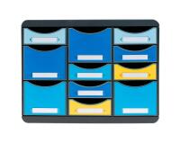 Moule de classement Storebox Multi 11 tiroirs Bee Blue - Couleurs assorties