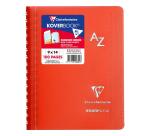 Répertoire reliure intégrale enveloppante Koverbook 9x14cm 100 pages petits carreaux couverture polypropylène transparent - Assortis