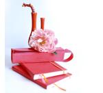 Rhodiarama trousse plumier simili cuir italien 23x5x5 cm - Corail