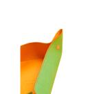 Rhodiarama vide-poche réversible simili cuir italien 12x12x4,5 cm - Anis