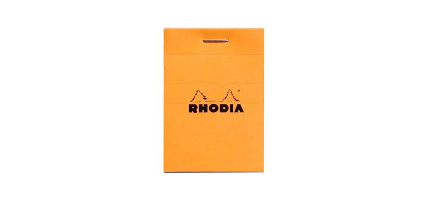 Bloc agrafé Rhodia N°10 5,2x7,5 cm 80 feuillets petits carreaux 5x5 80g - Orange