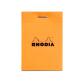 Bloc agrafé N°10 5,2x7,5 cm 80 feuilles petits carreaux 5/5 80 g. - Orange