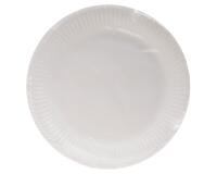 20 Assiettes en carton rondes, 23 cm - Blanc