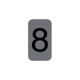 Plaque adhésive imitation Aluminium Chiffre 8 2,5x4,4 cm - Gris