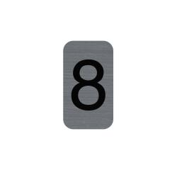 Sign adhesive aluminium effect Number 8 2.5x4.4 cm - Grey