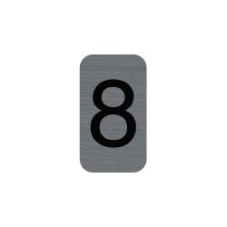 Sign adhesive aluminium effect Number 8 2.5x4.4 cm - Grey