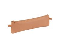 CUIR NATUREL Trousse plate 22x6 cm. - Naturel