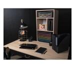 Módulo individual con 4 cajones con tope de seguridad y porta-etiquetas - 270x355x135 mm - Black Office - Negro/arlequín