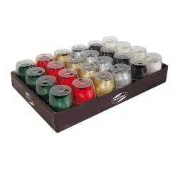 Plat. 24 oeufs mat 10mx7mm ss coque Noël - Assortiment