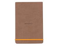Rhodiarama Webnotepad rembordé rigide 9x14 cm 192 pages ligné microperforé papier ivoire 90g fermeture élastique - Taupe