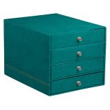 Rhodiarama trieur 4 tiroirs simili cuir italien 24,8x32,7x22,8 cm - Paon