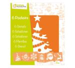 Set de 6 pochoirs enfants, Noël - Orange