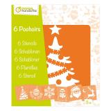 Set de 6 pochoirs enfants, Noël - Orange
