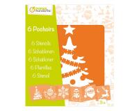 Set de 6 pochoirs enfants, Noël - Orange