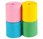 PAPIER CRÉPON IGNIFUGÉ, 4 bandes au format 5cmx10m - Assortiment printanier