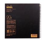 Reversebook Rhodiactive 90g reliure intégrale 21x21 cm 160 pages petits carreaux 5x5 microperforé non perforé - Noir