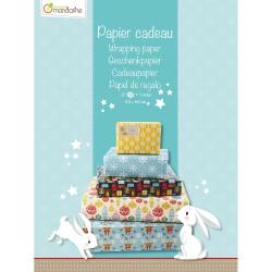 Cahier papier cadeau, Noël - Bleu
