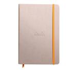 Rhodiarama carnet rembordé rigide A5 192 pages ligné papier ivoire 90g fermeture élastique - Beige