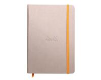 Rhodiarama carnet rembordé rigide A5 192 pages ligné papier ivoire 90g fermeture élastique - Beige