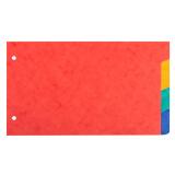 Intercalaires pour fiches bristol en carte lustrée 225g/m2 4 positions - 125x200mm - Couleurs assorties