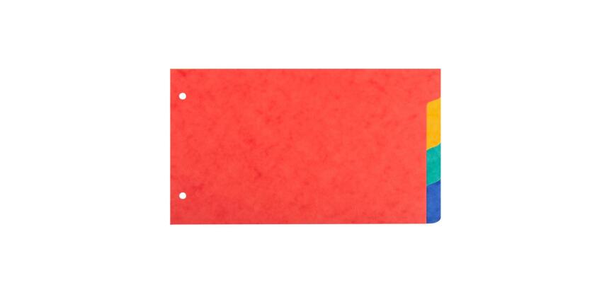 Intercalaires pour fiches bristol en carte lustrée 225g/m2 4 positions - 125x200mm - Couleurs assorties