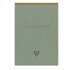 Flying Spirit Green bloc entoilé entête A6 140p détach. Ligné motifs assortis papier ivoire 90g - Vert de gris