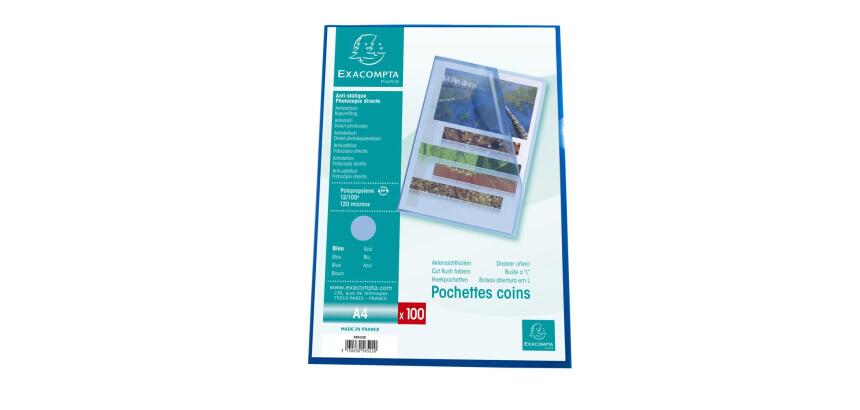 Sachet 100 pochettes polypropylène grainé 12/100e - A4