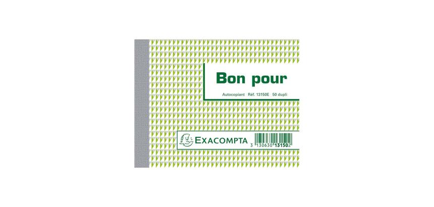 Doorschrijfboekje Bon pour 10,5x13,5cm - 50 blad duplo - onder krimpfolie per 5