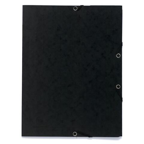 Carpetas con gomas 3 solapas impresas 355 g/m2 - Negro