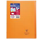 Cahier piqué Koverbook 24x32cm 96 pages petits carreaux + marge couverture polypropylène transparent - Assortis