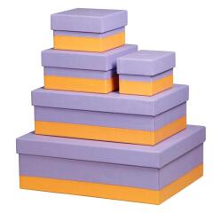 Rhodiarama set 5 boîtes gigognes simili cuir italien 44x34x16 cm - Iris