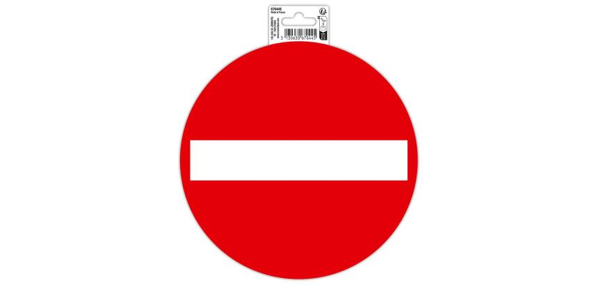 Panneau PVC adhésif antidérapant Sens interdit 20 cm - Rouge