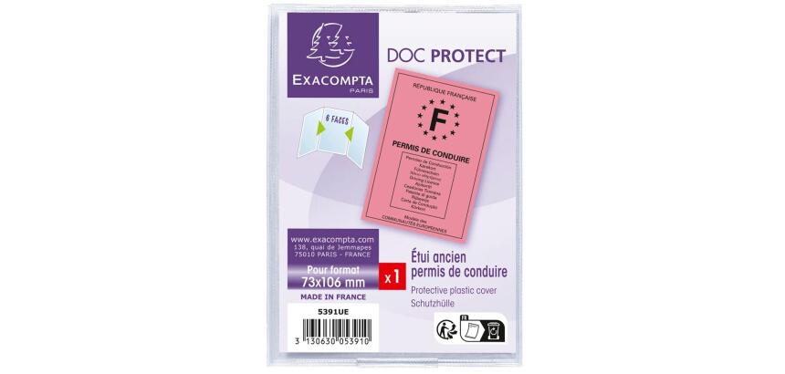 Etui de protection ancien modèle permis de conduire PVC lisse 20/100e - Cristal