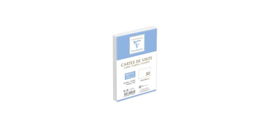 Paquet de 50 Cartes de visite 110x155mm- Bristol 220g/m2 - Blanc