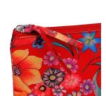 Céleste CUIR Trousse plate 22x11 cm Jardin rouge