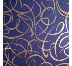 Prem.80g, 50x0,70m Arabesq argt fd bleu - Bleu