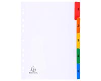 Intercalaires 5 positions A4 carte blanche + onglets couleurs imprimées - Blanc