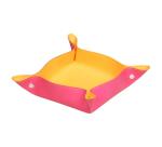 Rhodiarama vide-poche réversible simili cuir italien 12x12x4,5 cm - Framboise