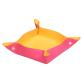 Rhodiarama vide-poche réversible simili cuir italien 12x12x4,5 cm - Framboise