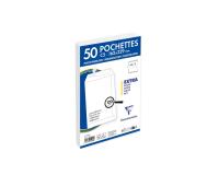 Paquet de 50 Pochettes Blanches C5-162x229 mm - Auto-Adhésives - 120g/m2 - Blanc