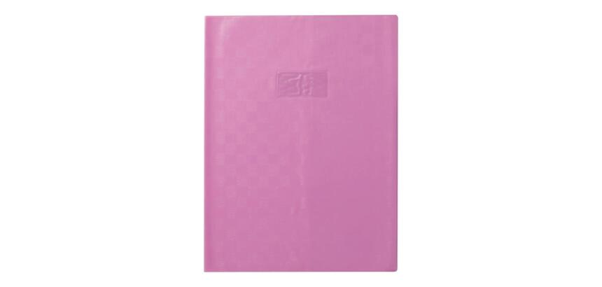 Protège-cahiers grain madras avec rabats marque-pages PVC 22/100ème 24x32 cm