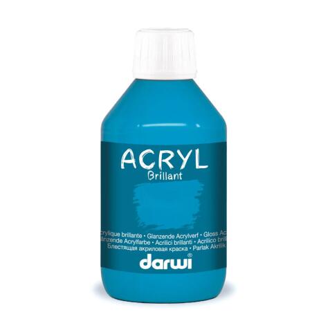Darwi Flacon de 250 ml de Peinture Acrylique Universelle Brillante - Bleu