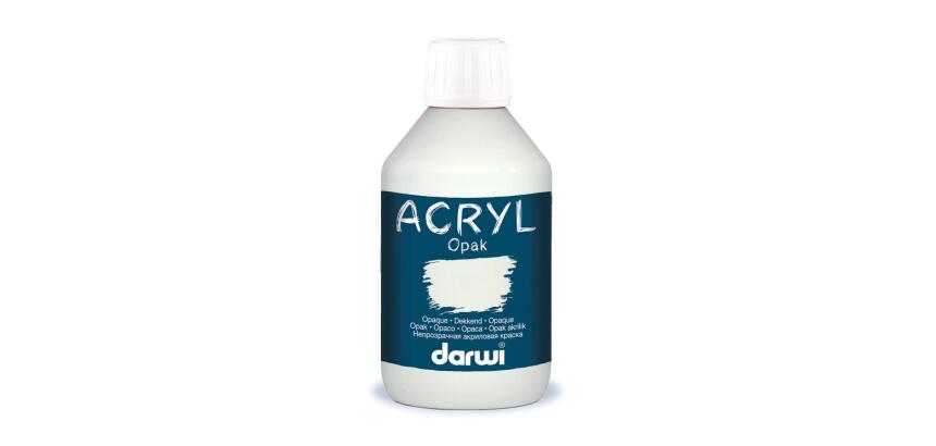 Darwi Flacon de 250 ml de Peinture Acrylique Universelle Opaque - Blanc