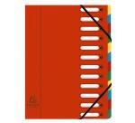 Trieur HARMONIKA® à fenêtres avec élastiques véritable carte lustrée 12 compartiments